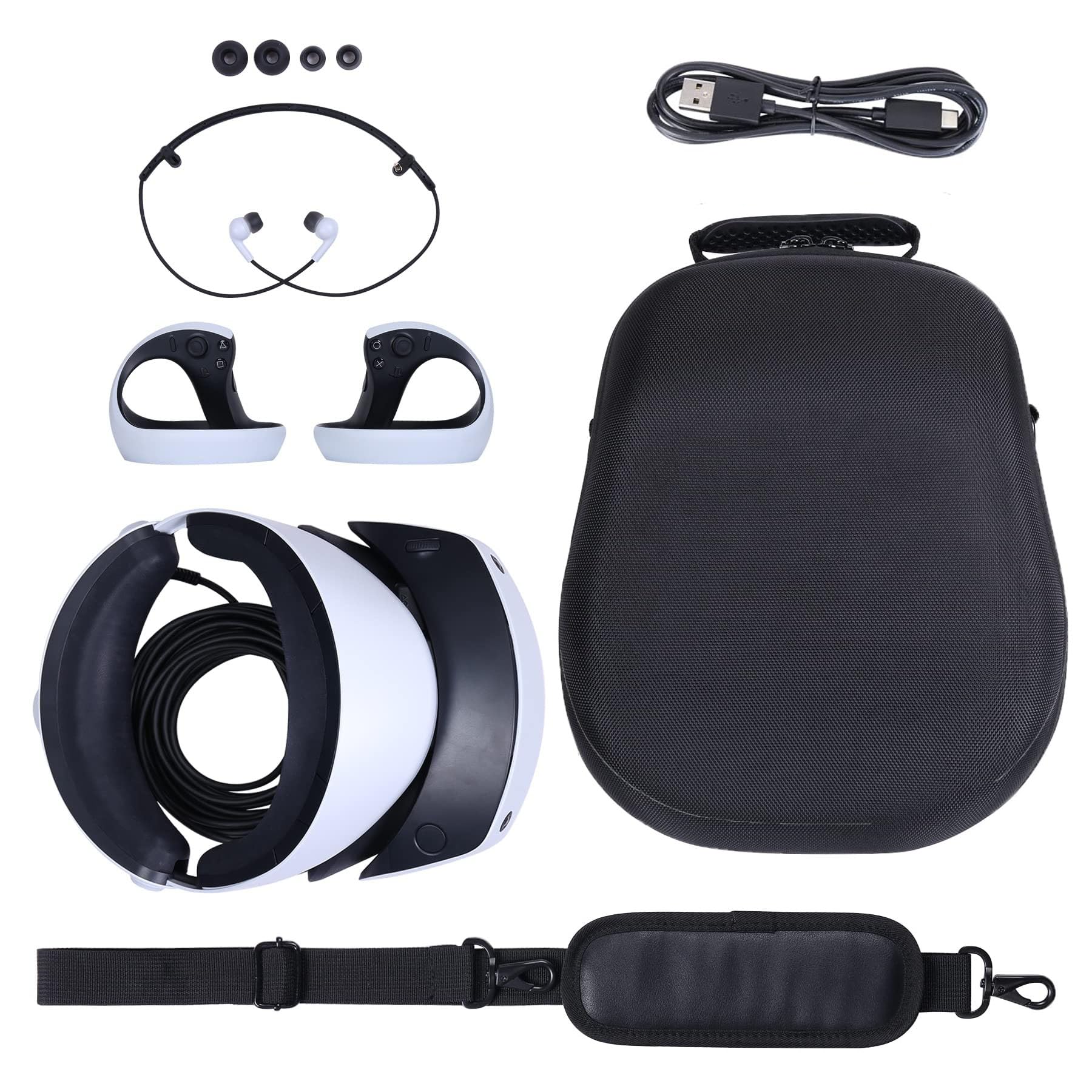 Khanka Custodia Viaggio Rigida per Sony PlayStation PS VR2 Occhiali Controller Auricolare e Coprilente Sony PS VR2. (Custodia Vuota).