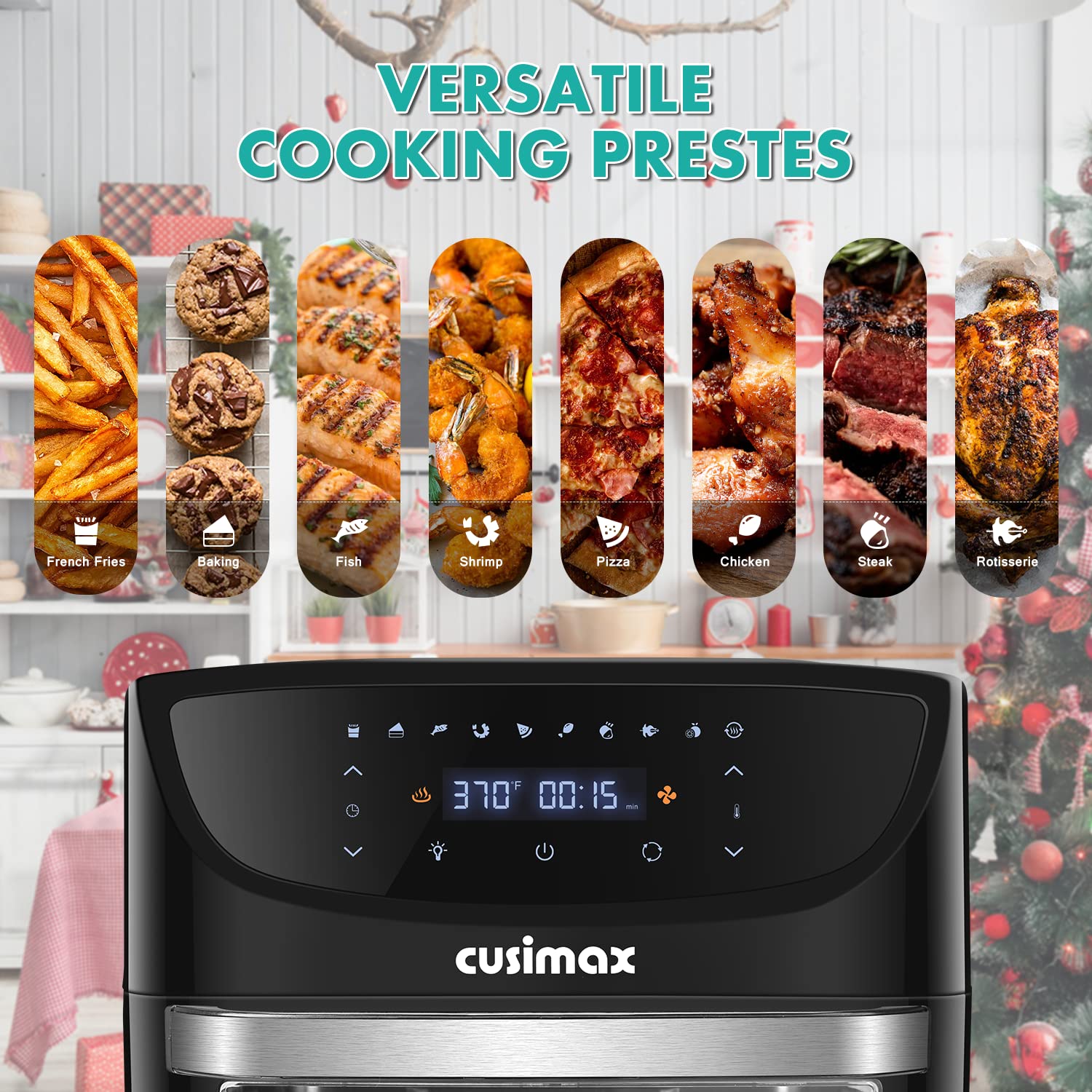 Air Fryer Oven Combo, 10in1 Air Fryer Convection Oven with Rotisserie