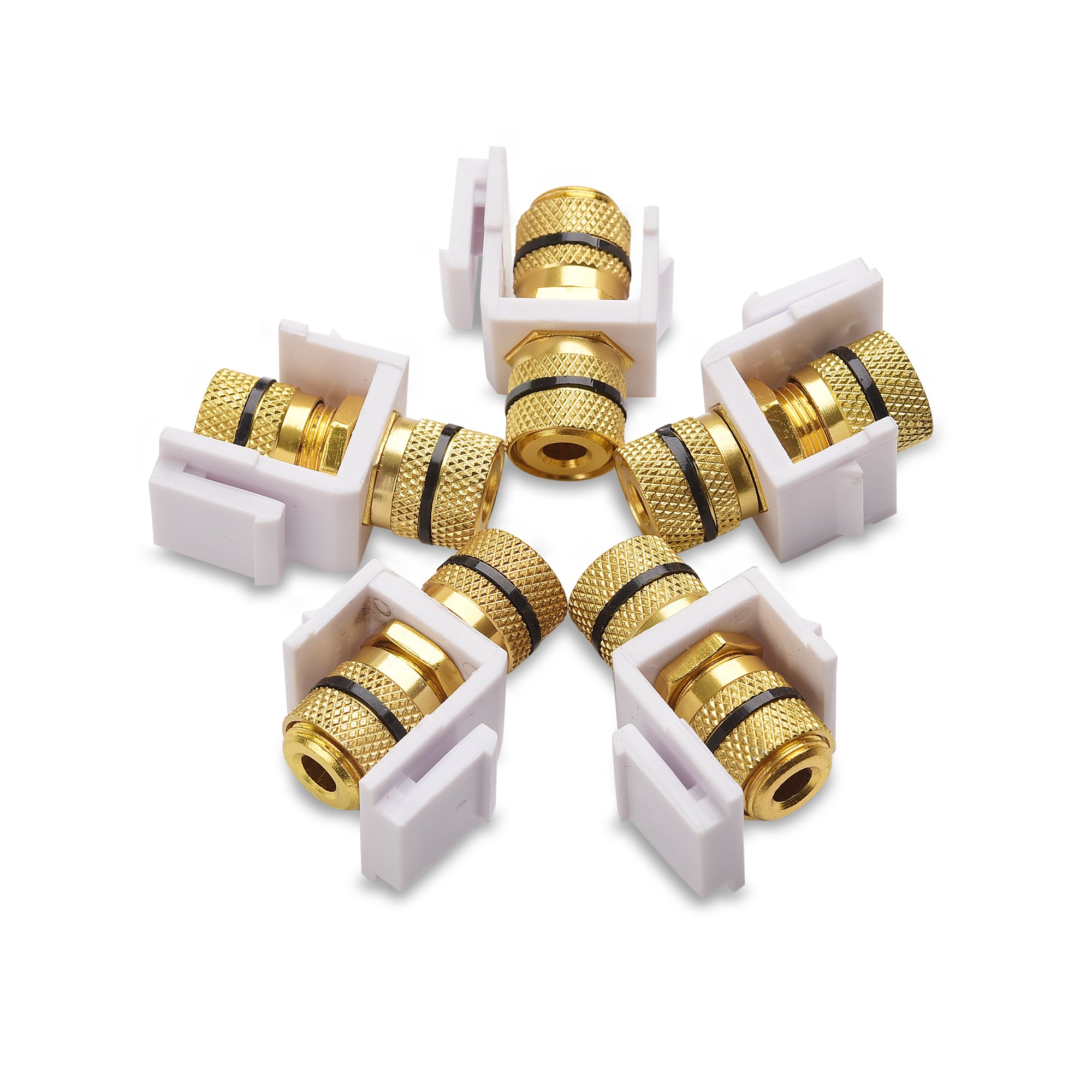 Cable Matters (5-Pack) Banana Jack Binding Post Keystone Jack Inserts Banana Jack 501010-BLACKx5