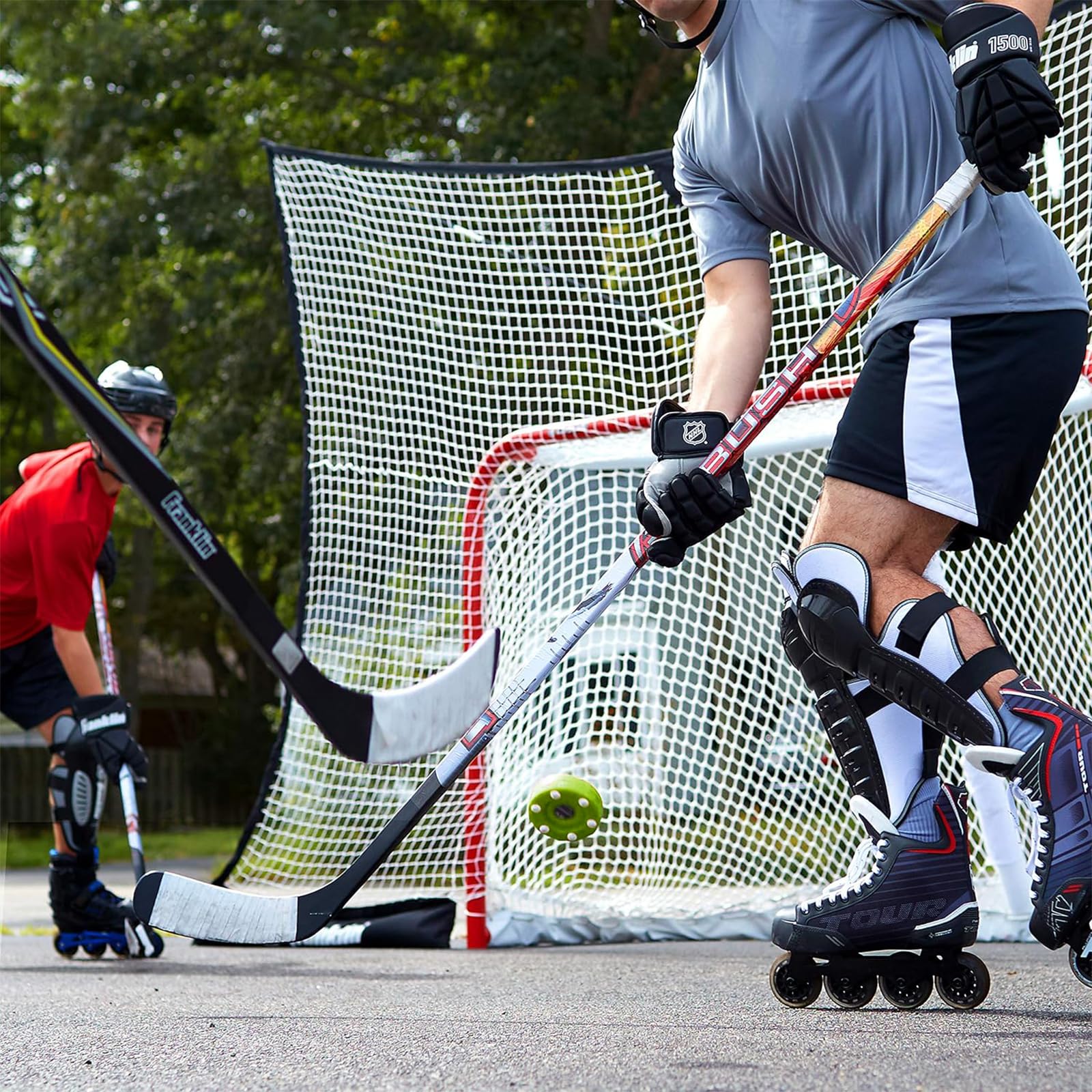 Kiuiom Hockey sur roulettes pour Entraînement,Roller Hockey Jeu Entraînement,Roues De Hockey en Ligne,Palet Hockey en Plein Air À roulettes,Hockey sur Glace Jouets,Vert