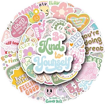 100Pcs Pink Motivational Stickers, Waterproof Cute Stickers for Adults Girls,Vinyl Stickers for Laptop Kindle Phone suitcases Journal Inspirational Water Bottles