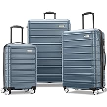 Samsonite Omni 2 Hardside 3 Piece Set - Includes Carry-On, Medium, Large Checked Suitcases - 360 Dual Spinner Wheels - Integrated TSA Lock & Expansion - State Blue