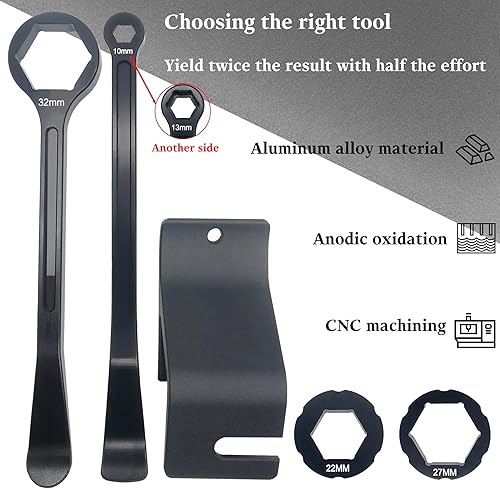 Miniatura 2 de 0.394 in0.39''0.512 in0.51''0.866 in0.87''1.063 in1.06''1.260 in1.26''Kit de herramienta de palanca de hierro para motocicleta, kit de llave para