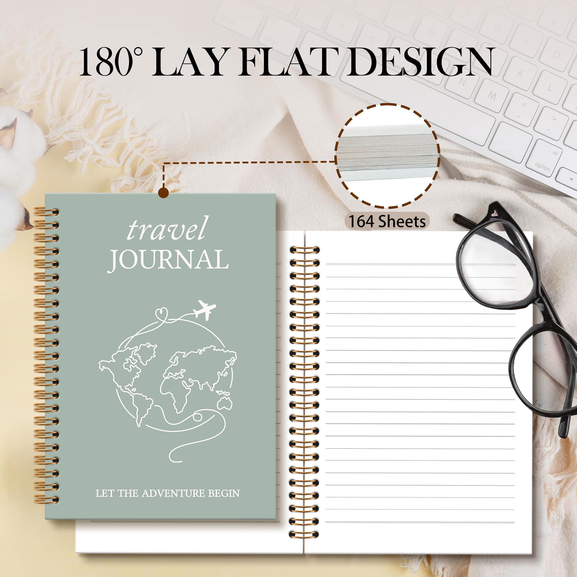 Cuaderno de regalo de viaje, diario de viaje para mujeres, cuaderno de viaje en espiral, diario de aventura, cuaderno de viaje para viajeros, mujeres y hombres, regalos de viajero, 6 x 8.2