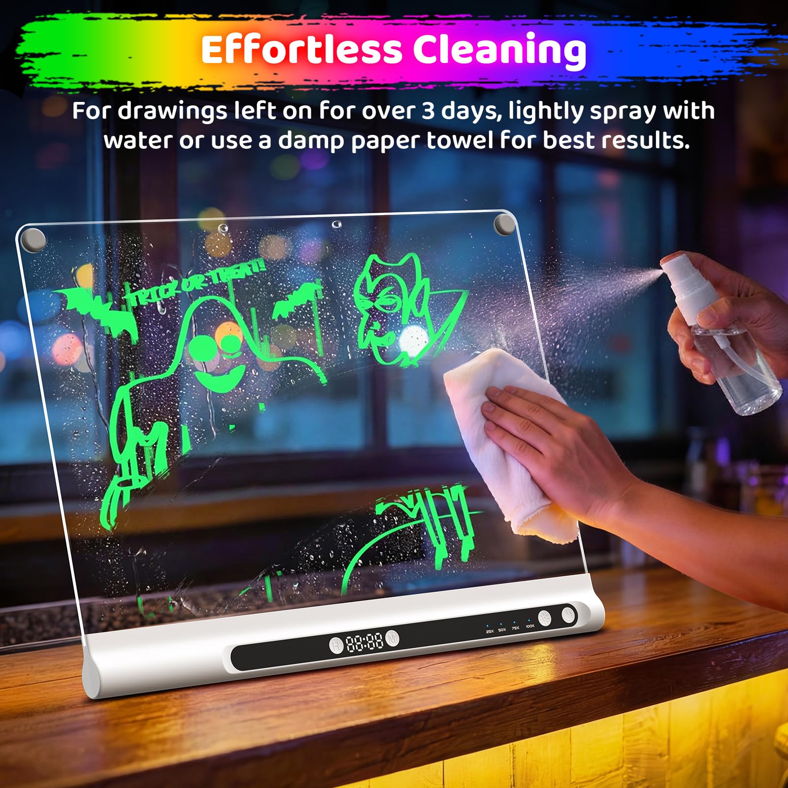 Amazon.co.jp: 16インチ充電式LEDお絵かきボード、タイマー&内蔵