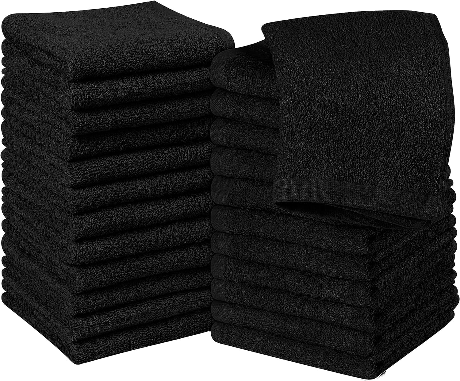 JENNY DENIAL 100% Cotton Unisex face Towel, Rumal, Handkerchief Set of 10pc (Size: 12 x 12 inch) Soft & Absorbent, Black (10 Pack) 600GSM (10)-image-25