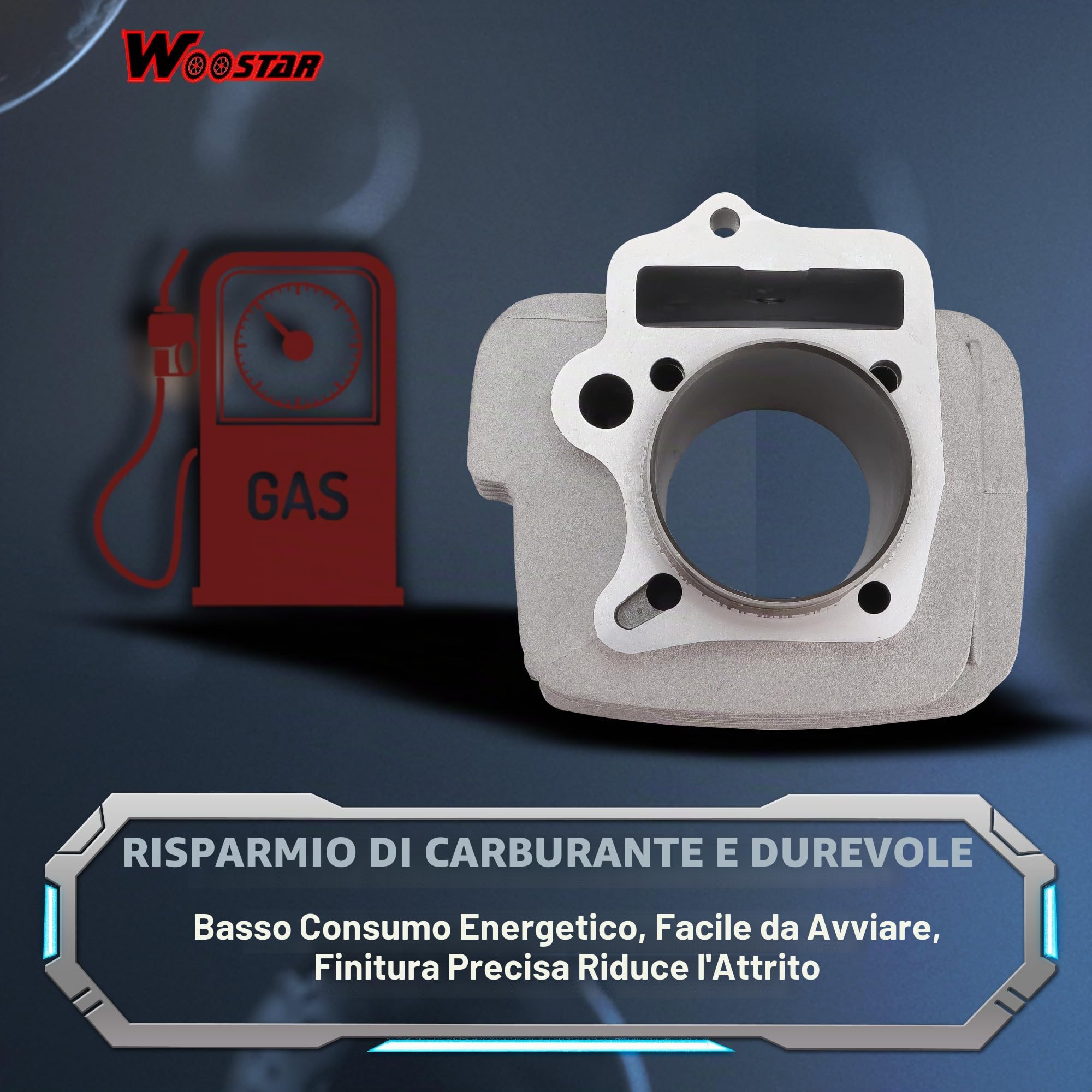 WOOSTAR 56mm Big Bore Cilindro con Kit Pistone con Guarnizioni Sostituzione per YinXiang 140cc Motore YX140 1P56FMJ Motor Dirt Pit Bike