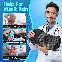 Vista 3 de Almohada de apoyo lumbar para silla de oficina, almohada lumbar de automóvil, cojín de respaldo de espuma viscoelástica con malla 3D transpirable