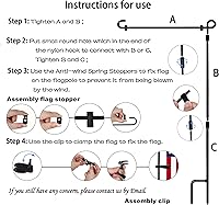 Vista 9 de HOOSUN - Soporte de bandera de jardín, soporte de bandera de jardín de alta calidad, poste de metal con revestimiento en polvo resistente a