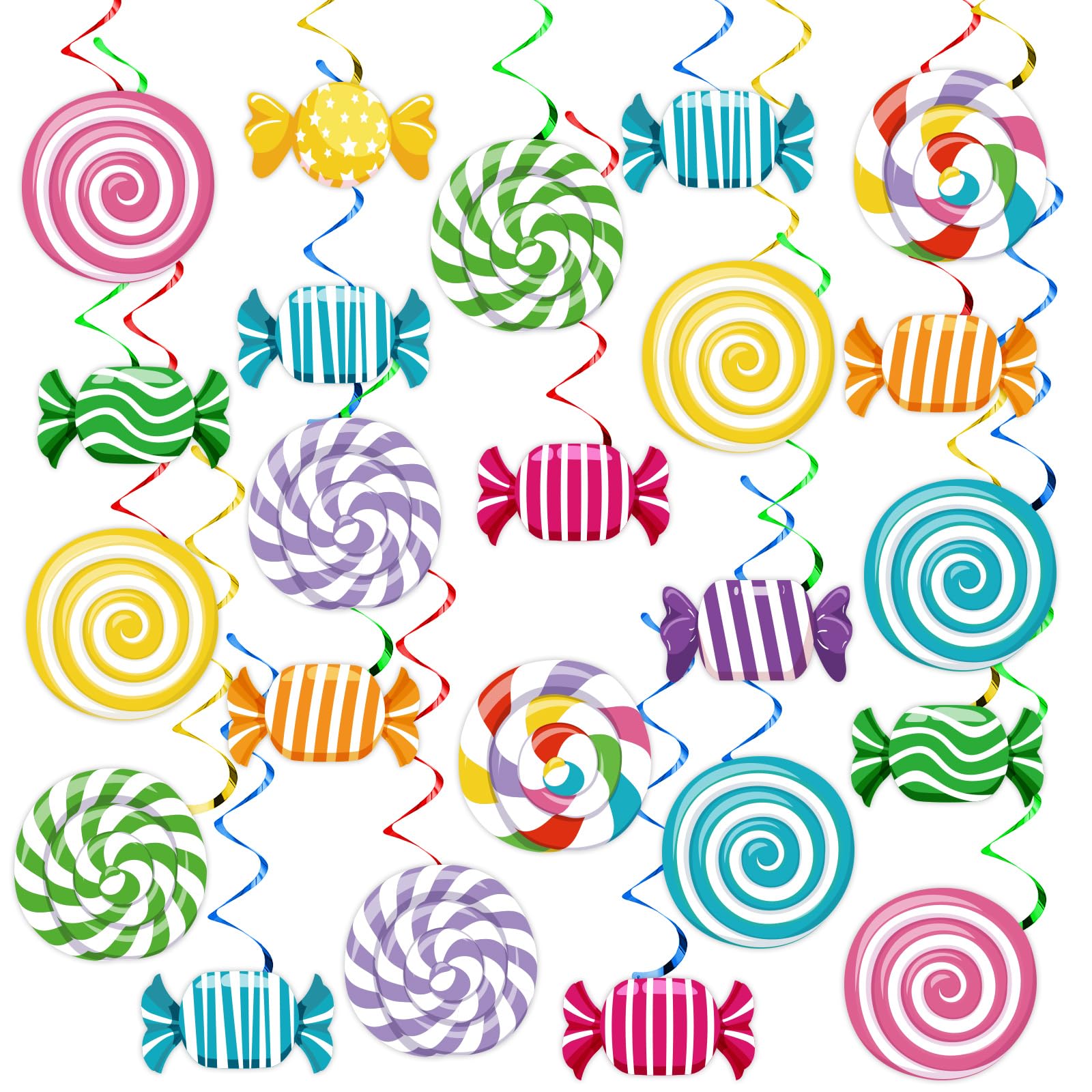Buy 48pcs Candyland Birthday Party Swirls Decorations Colorful Candy
