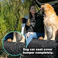 Vista 3 de Forro de carga SUV para perros, 100% impermeable, funda de asiento para maletero de coche con protector de solapa de parachoques, alfombra