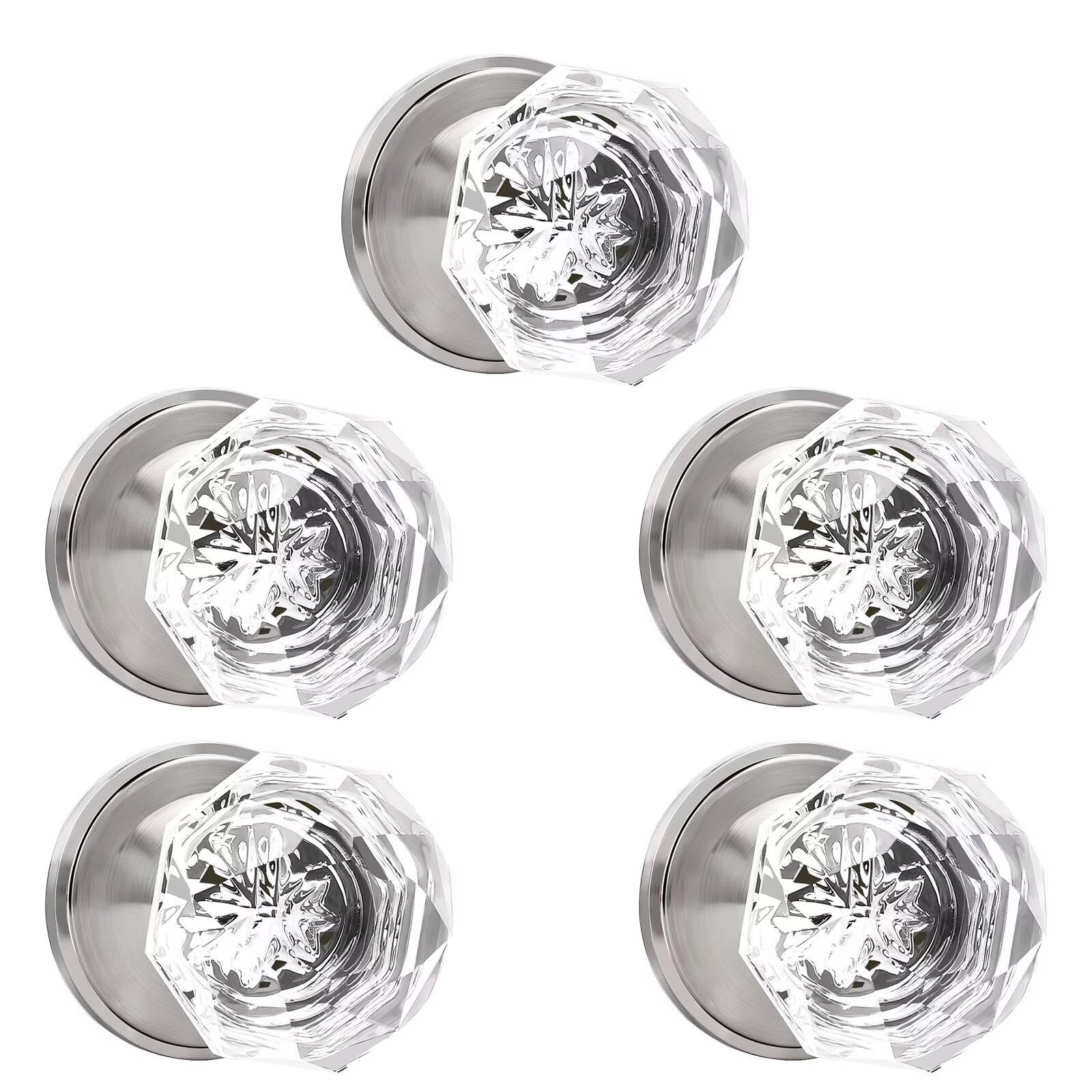 Crystal Privacy Door Knobs - Keyless Lock -16