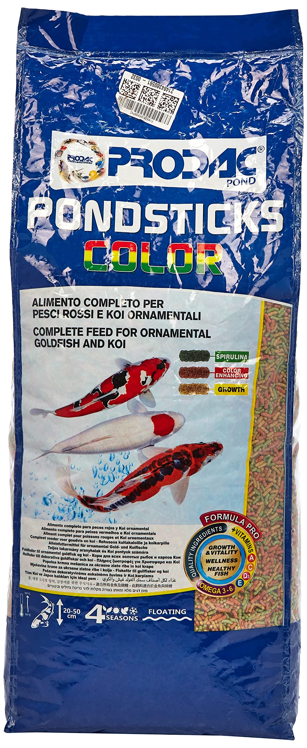 Comida para Peces de acuarios Prodac PONDSTICKS Color 4 kg