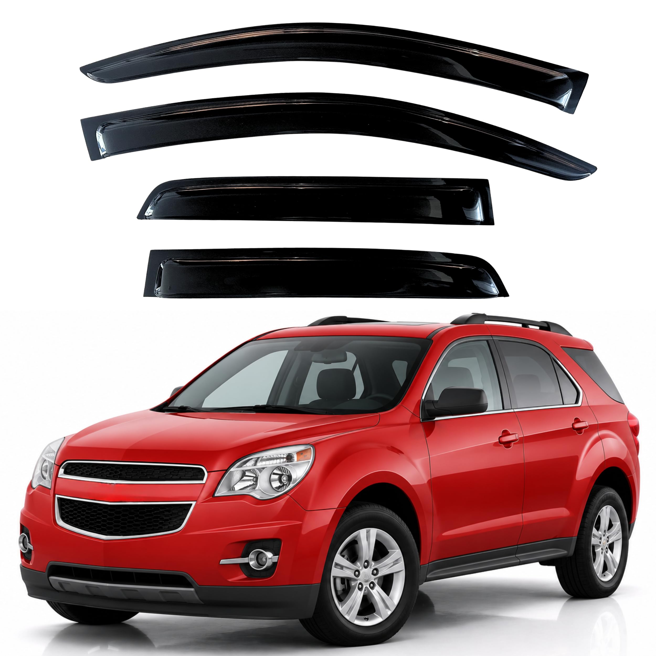 KPY Rain Guards Fit for 2005-2009 Chevrolet/Chevy Equinox, Out-Channel Window Visors Vent Wind Deflectors 4PC, Car Accessories for 2006-2009 Pontiac Torrent