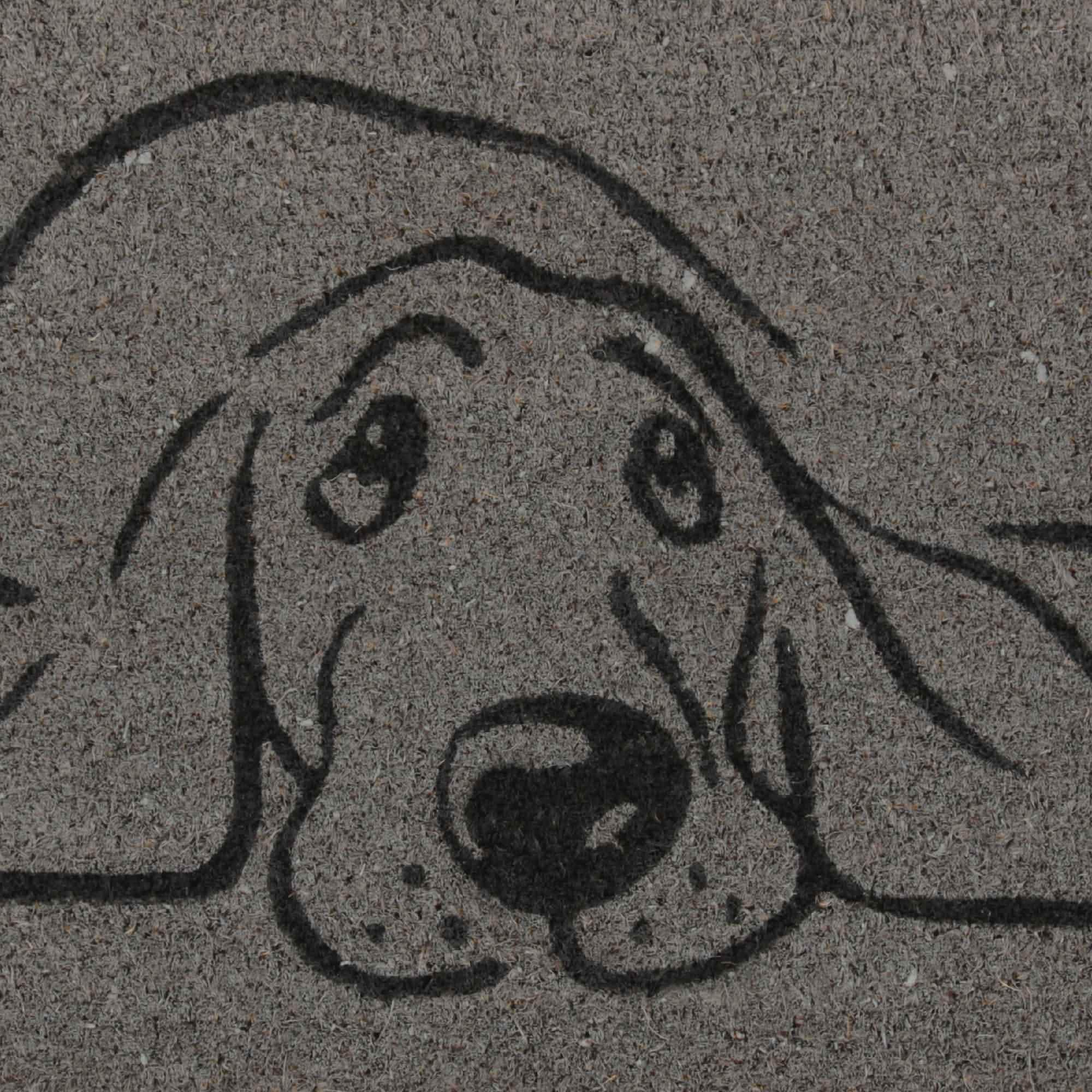 Think Favours Fußmatte Kokosfaser – Hunde-Silhouette Design (75x46 Cm)