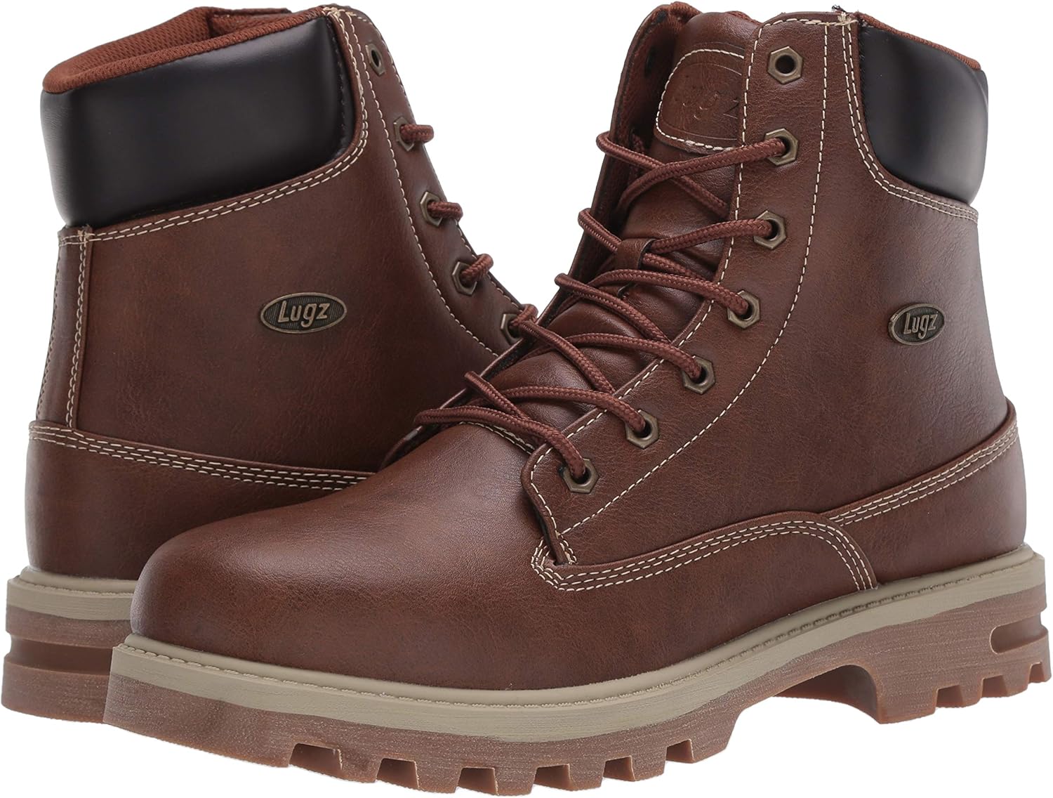 Lugz Mens Empire Hi Lace Up Casual Boots Ankle - Beige 7 Roasted Chestnut/Bark/Cream/Gum