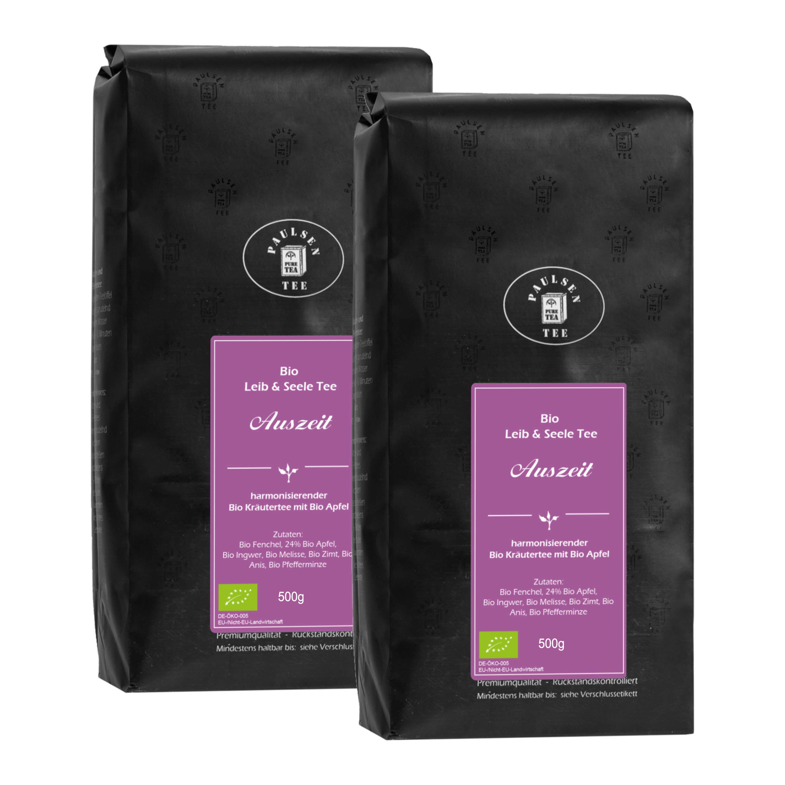 Bio Auszeit 2 x 500g, Paulsen Tee Leib & Seele Kräutertee rückstandskontrolliert & zertifiziert