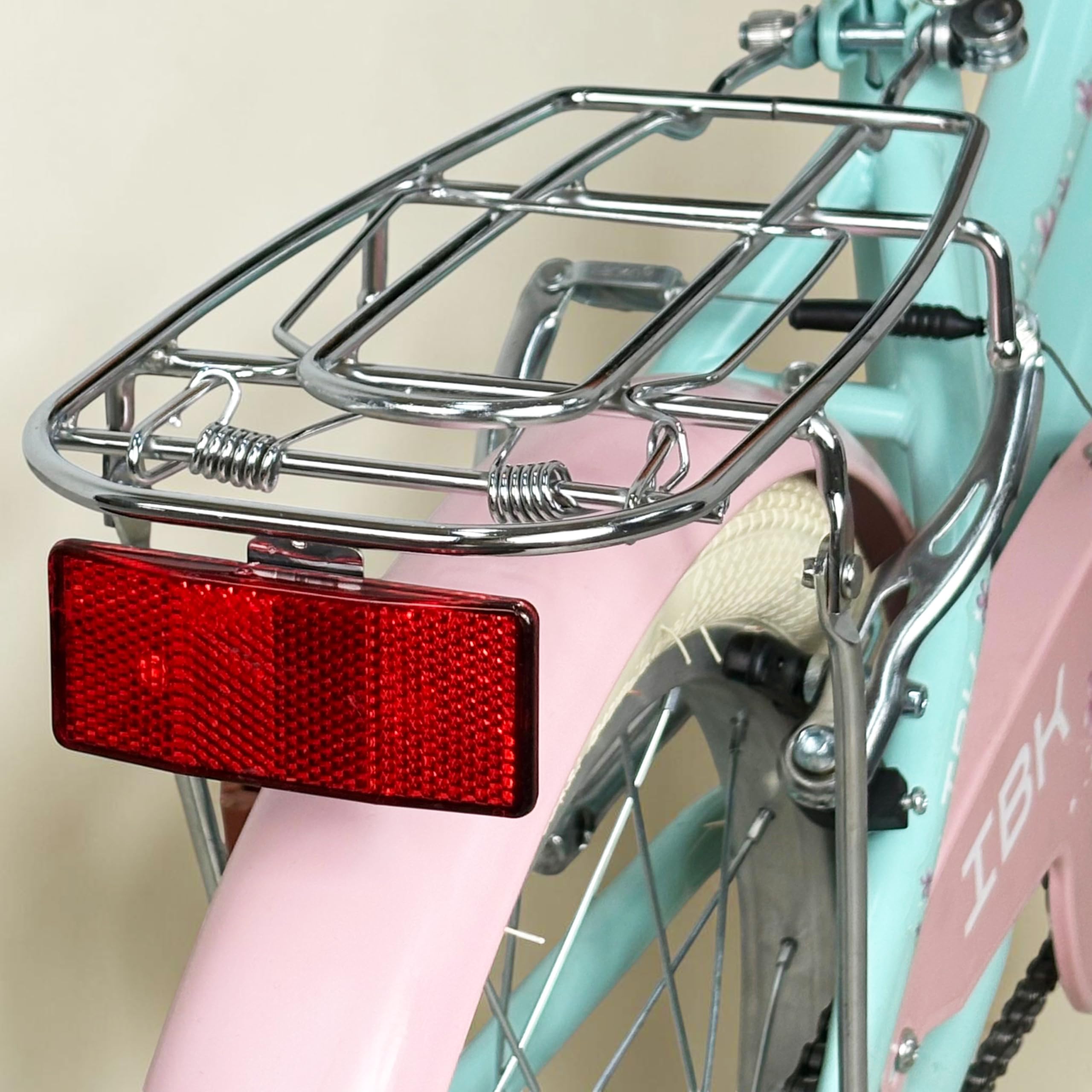 IBK Bicicletta 20" Pollici, Bici Classica da Ragazza, City Bike con Freni V-Brake, con Cestino Anteriore e Portapacchi, da Passeggio e Città