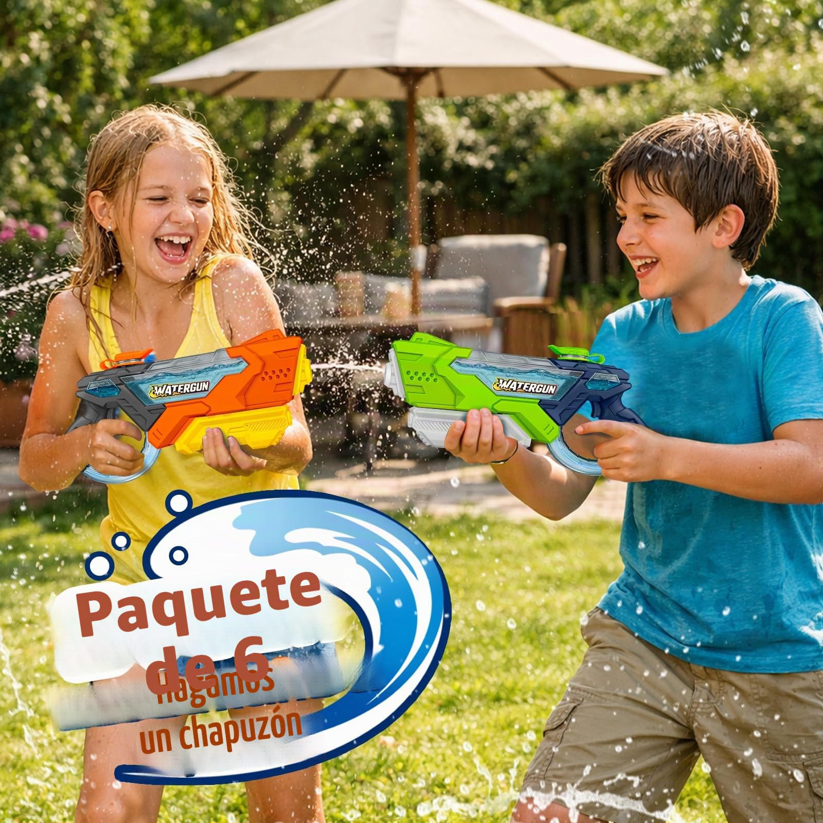 Pistola de Agua Doviden para niños – Alcance de 10 m, Pistolas de Agua de 600 ml con Bomba, súper Pistola de Agua para Adultos, Juguete de Agua para Piscina al Aire Libre, Playa y jardín para niños