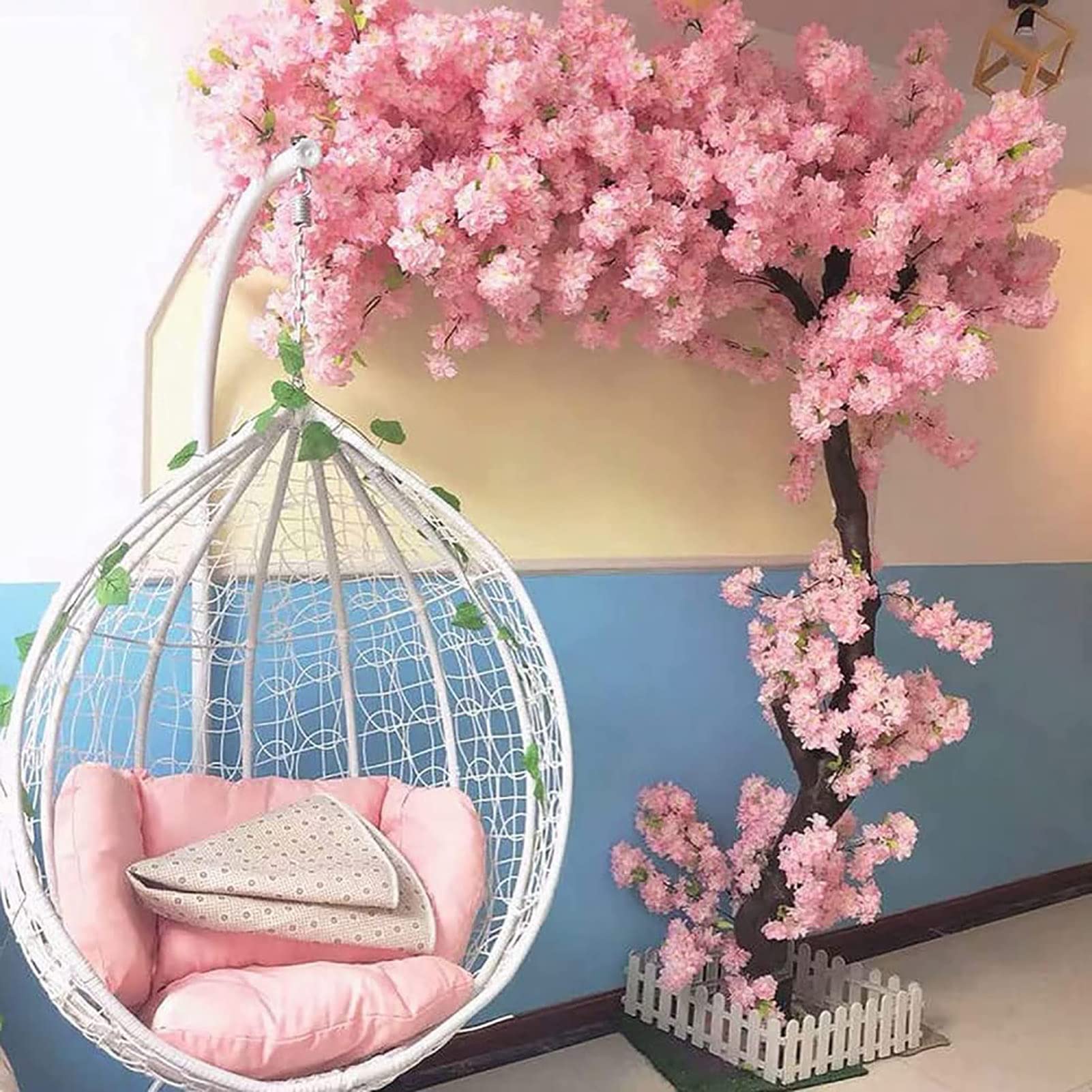 Fleur de cerisier artificiel arbres pour illuminer un salon sombre sans aucun entretien