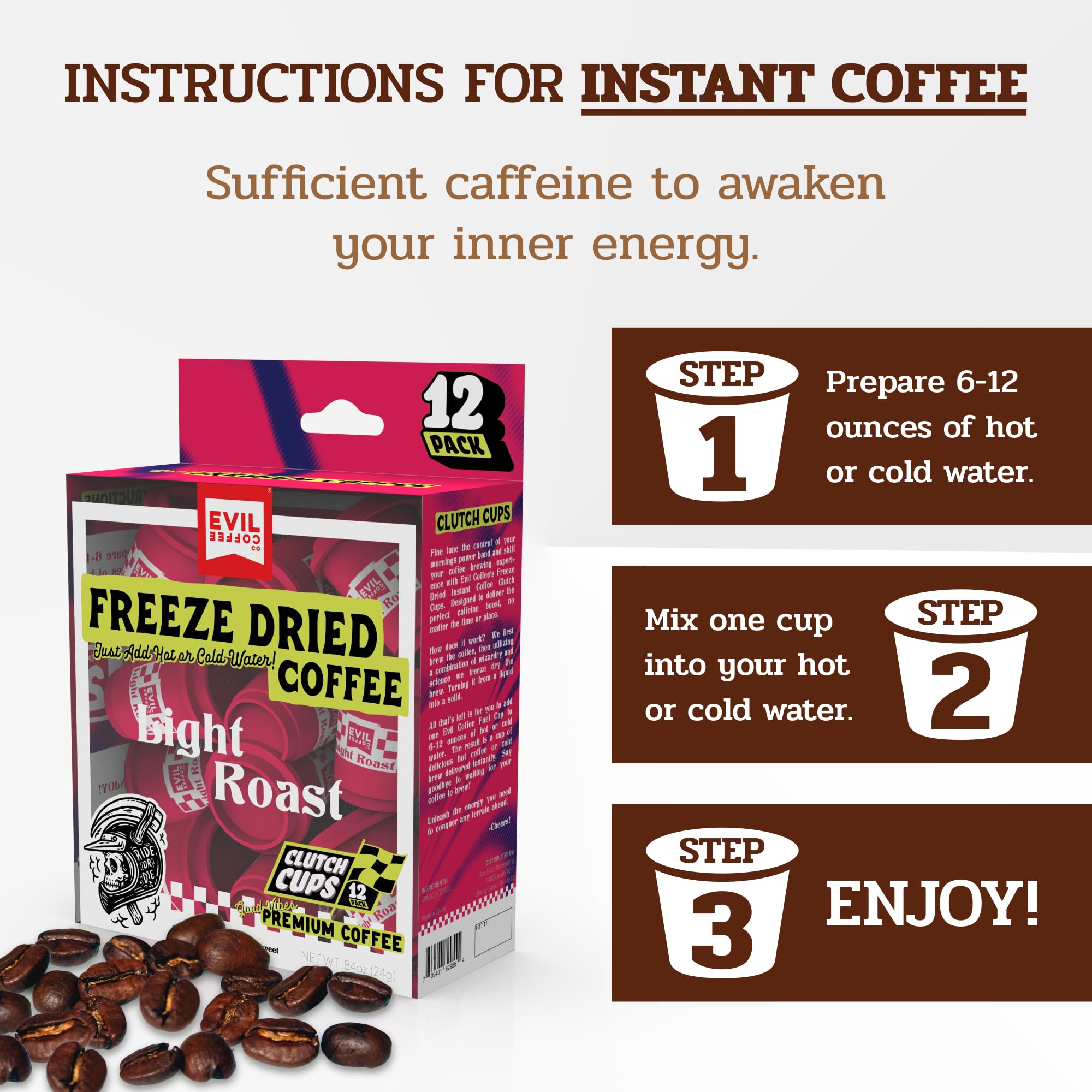 Amazon.com : Evil Coffee Clutch Cup Freeze Dried Coffee - Light