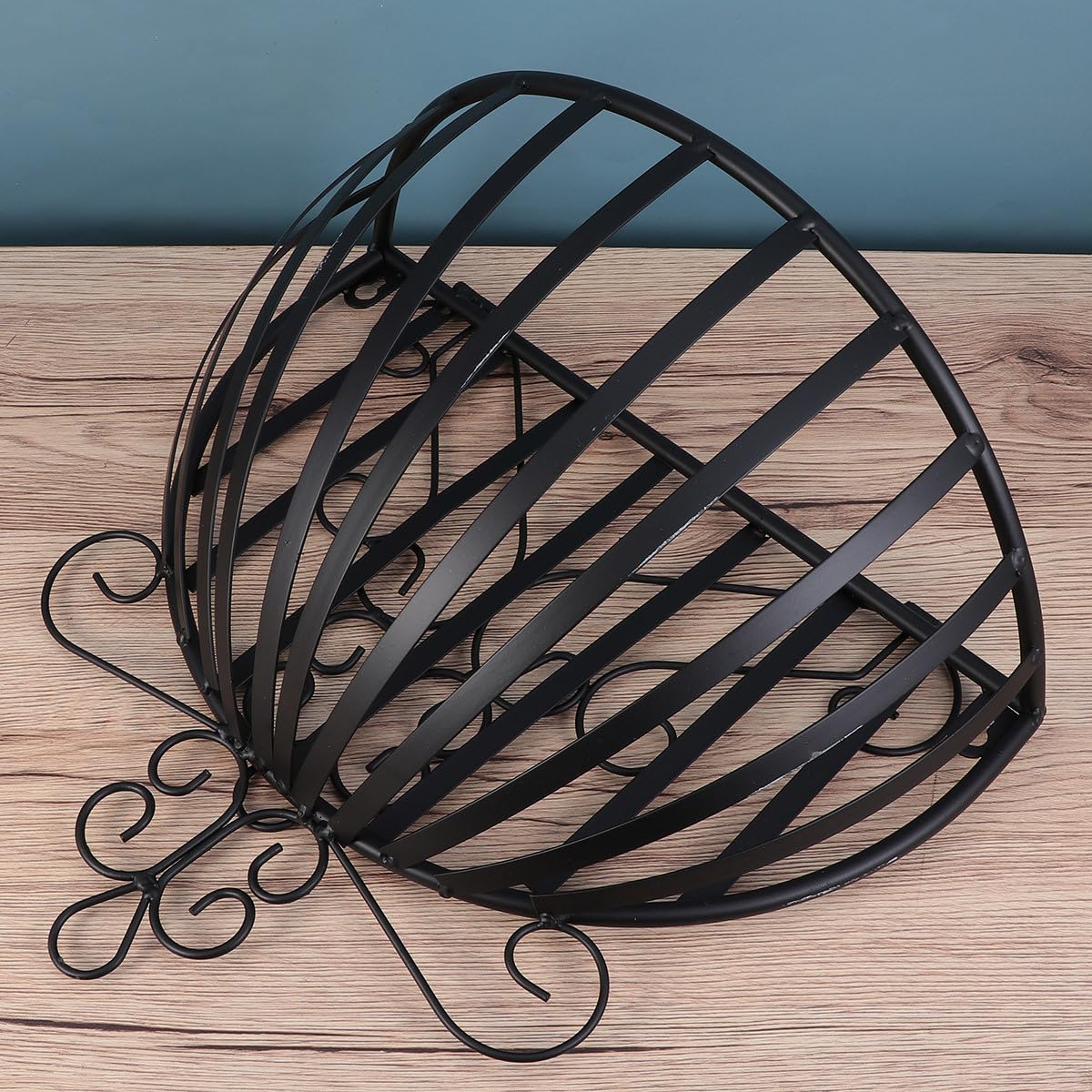 Soporte Estilo Europeo Semicircular de Pared para Macetas de Hierro Negro