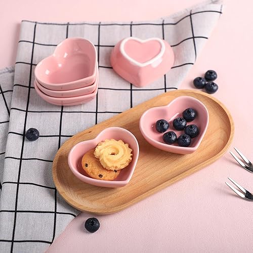 Miniatura 4 de Plato de cerámica multiusos en forma de corazón, platos para condimentos, cuenco de sushi, platos para aperitivos, platos para servir platos (juego