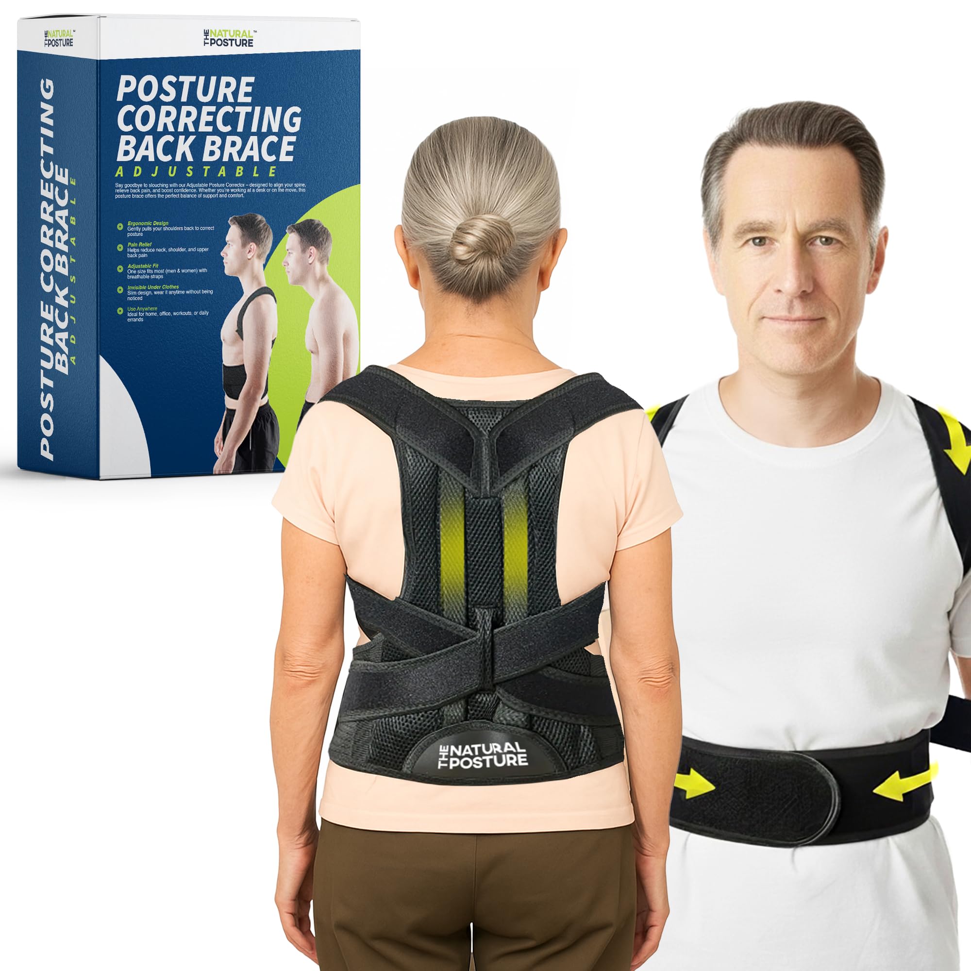 The Natural Posture Posture Corrector for Men and Women - Lumbar Back Brace and Shoulder Straightener - Helps Provide Lower Back Support and Relief -