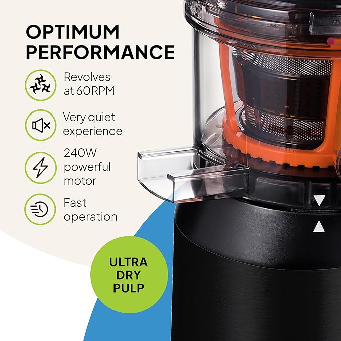 Extractor de Jugos Prensado Frío Boca Ancha 240W 3 en 1 para Zumos y Batidos miniatura 6