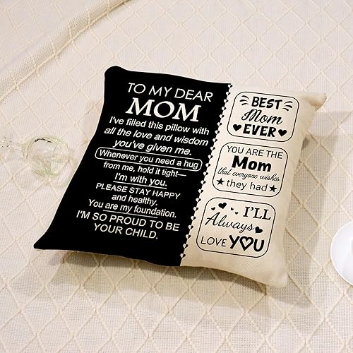 Miniatura 4 de Regalo de cumpleaños para mamá de hija e hijo, ideas de regalos para madre, mamá, Navidad, día de la madre, fundas de almohada decorativas de 18 x