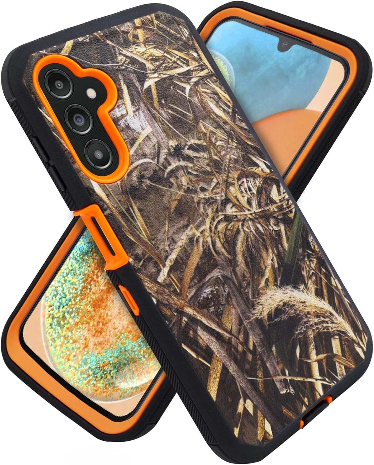 Case with Belt-Clip Holster for Galaxy A14 5G Drop Full Body Rugged Shock Dust Proof Phone Cover with Built in Screen for Samsung A14 5G (Camo) - Image 3