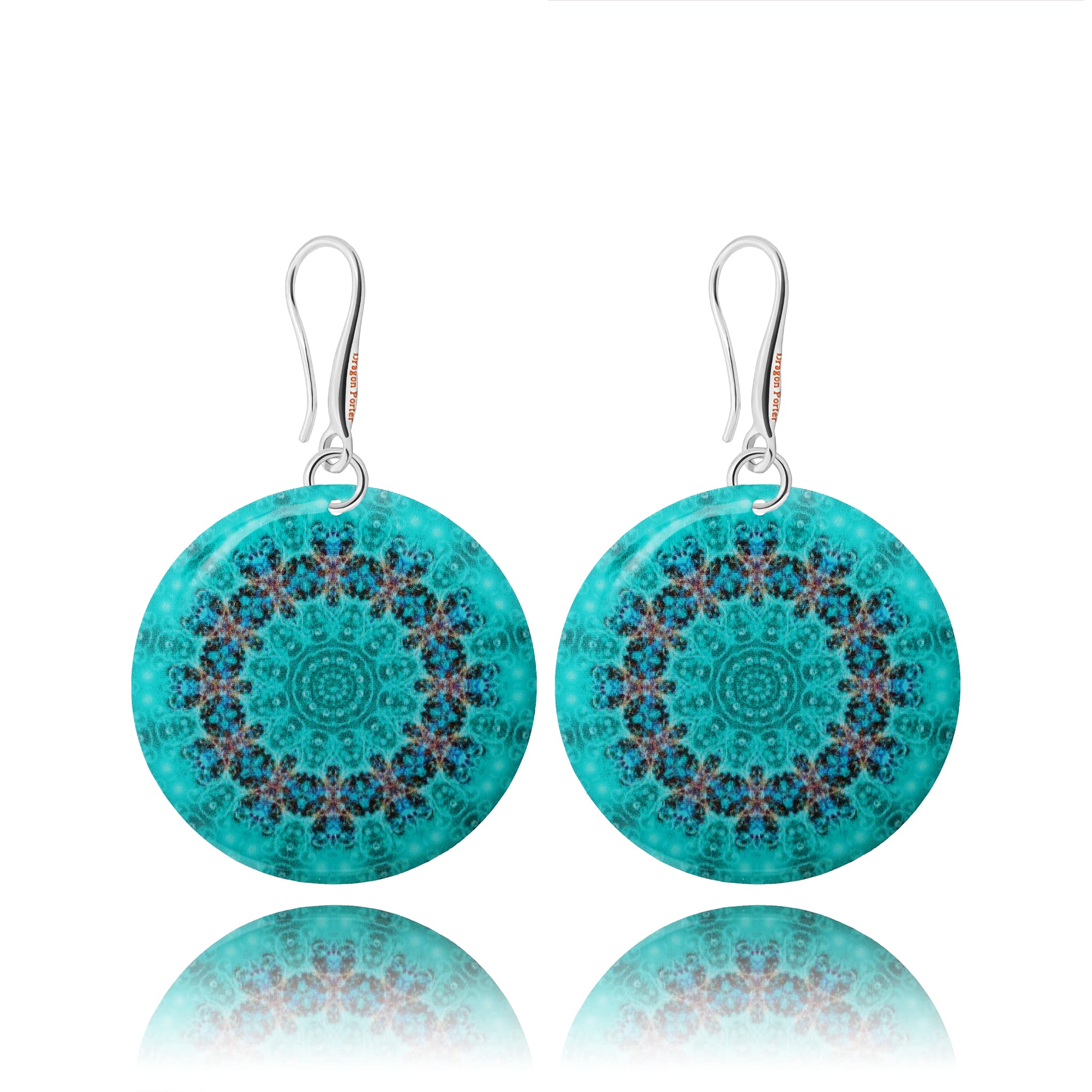 Boho Groß Mandala Design Rund Leicht Ohrringe Hängend Schmuck für Damen