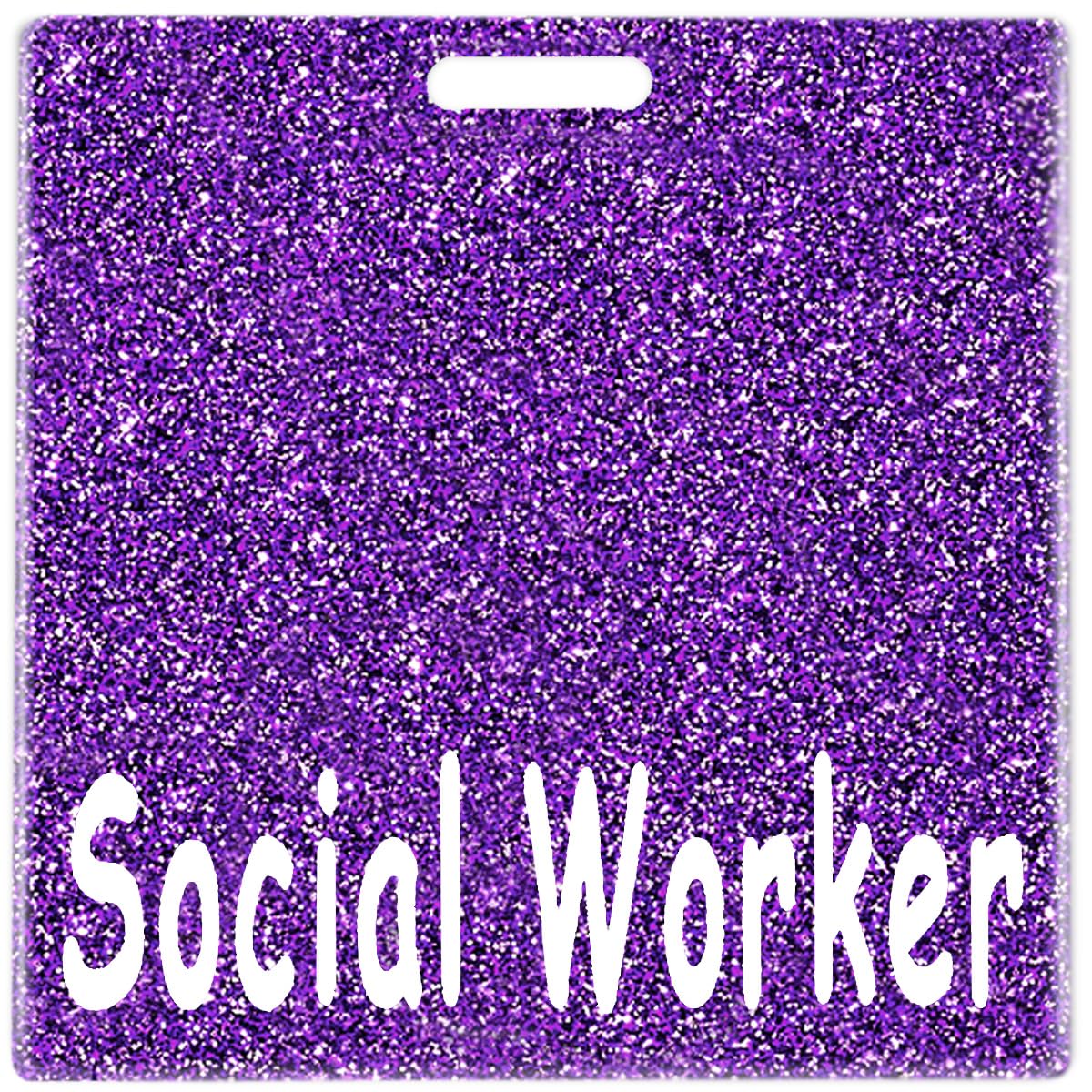 Abamilaka Purple Bling Social Worker Badge Buddy Card Glitter Acrylic Badge Reel Holder Buddies Nursing Accessories Nurse Gifts for Women Coworker