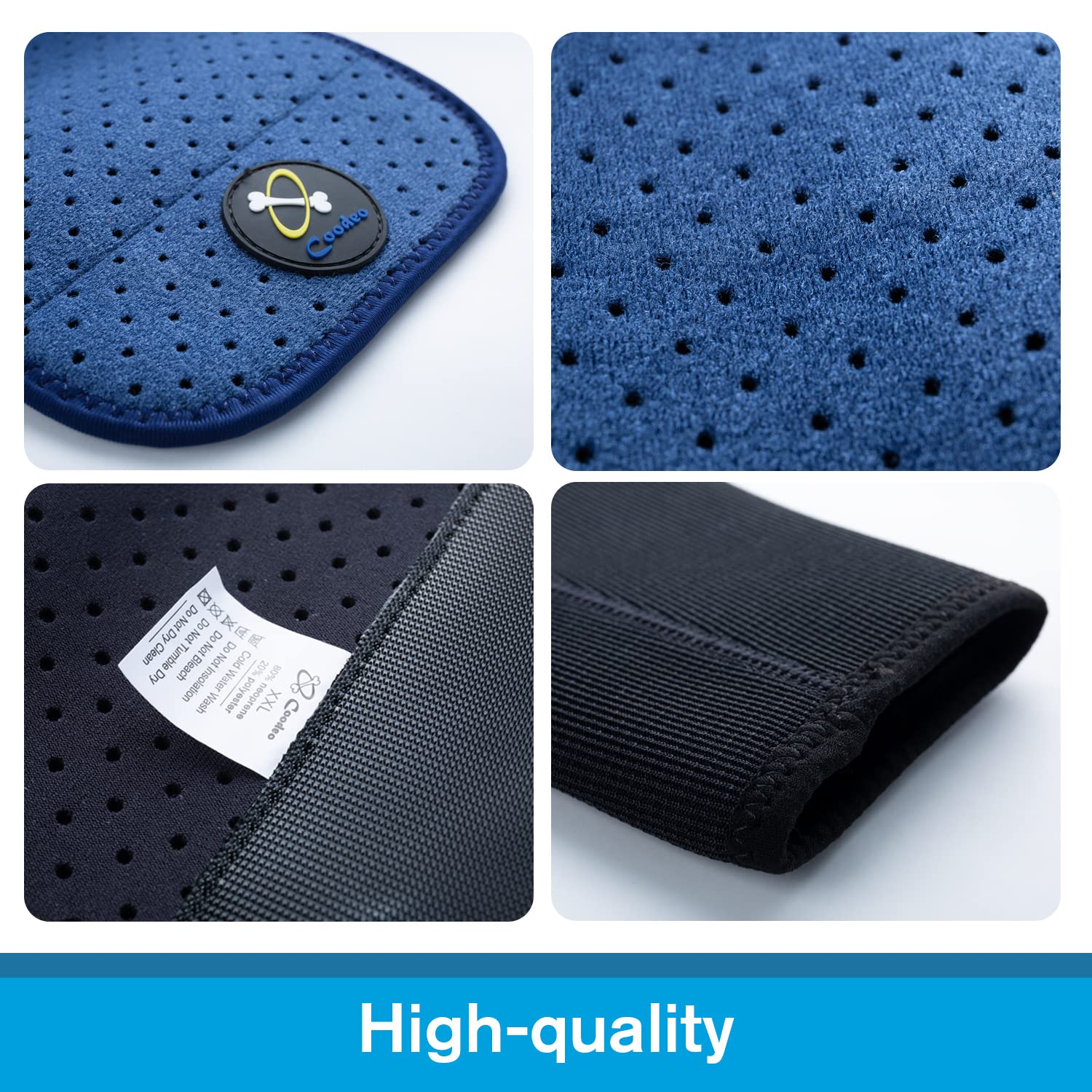 Coodeo Hunde-Genesungsmanschetten, eine Alternative zu dem Halskonus, Abriebfeste Hunde-Genesungskleidung, waschbar und wasserdicht, verhindert das Lecken und Bissen von Wunden beim Tier（Blau，XL