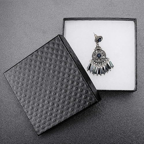 Miniatura 2 de MESHA Cajas de joyería de cartón, 3.5 x 3.5 x 1 pulgadas, caja de regalo de joyería con tapa, cajas de joyería para pequeñas empresas, embalaje,
