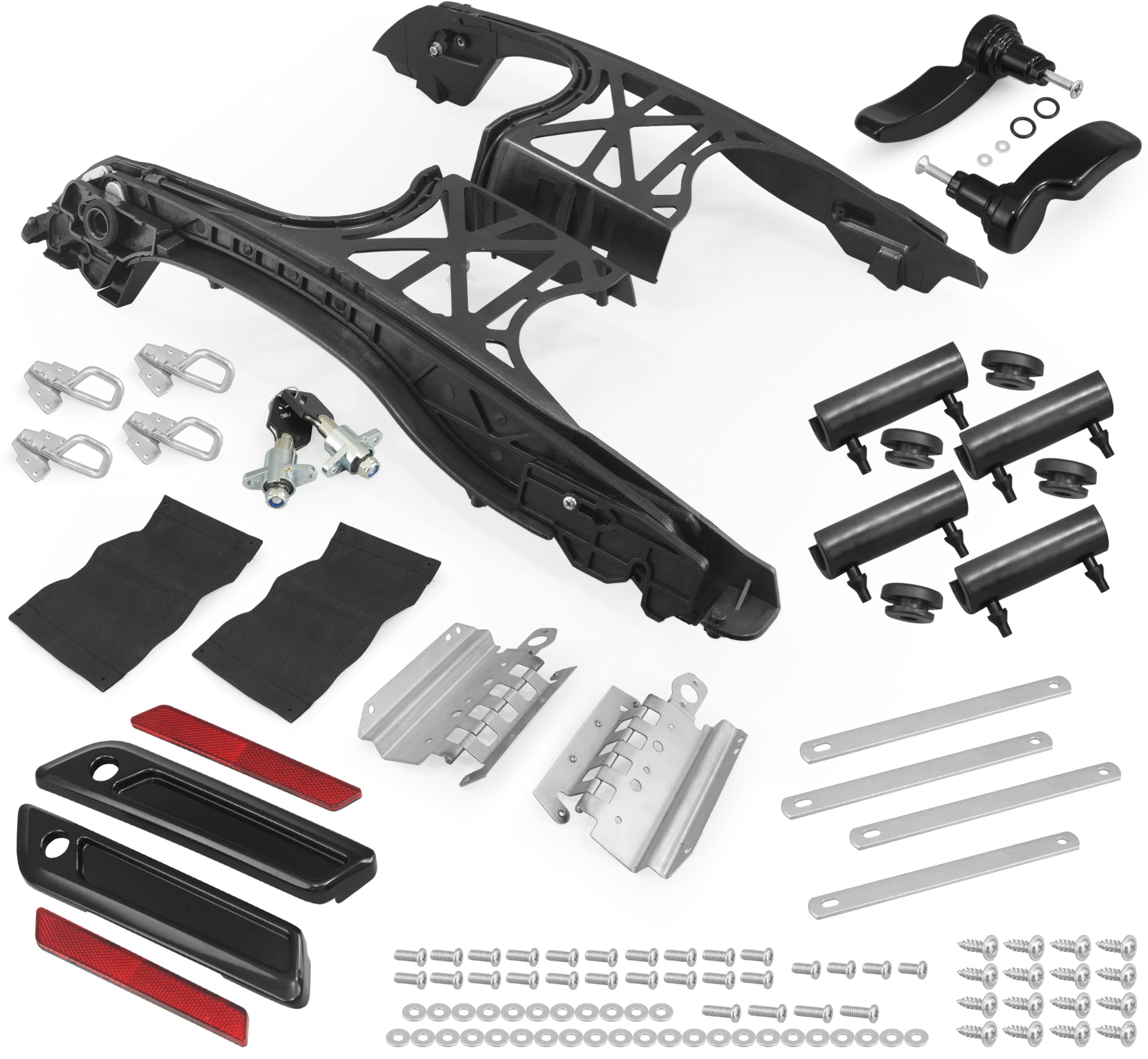 YHMOTO One Touch Opening Saddlebag Black Latch Lids Saddlebag Hardware Kit for Harley Touring 2014-2025 Saddlebag Hardware Latch Set