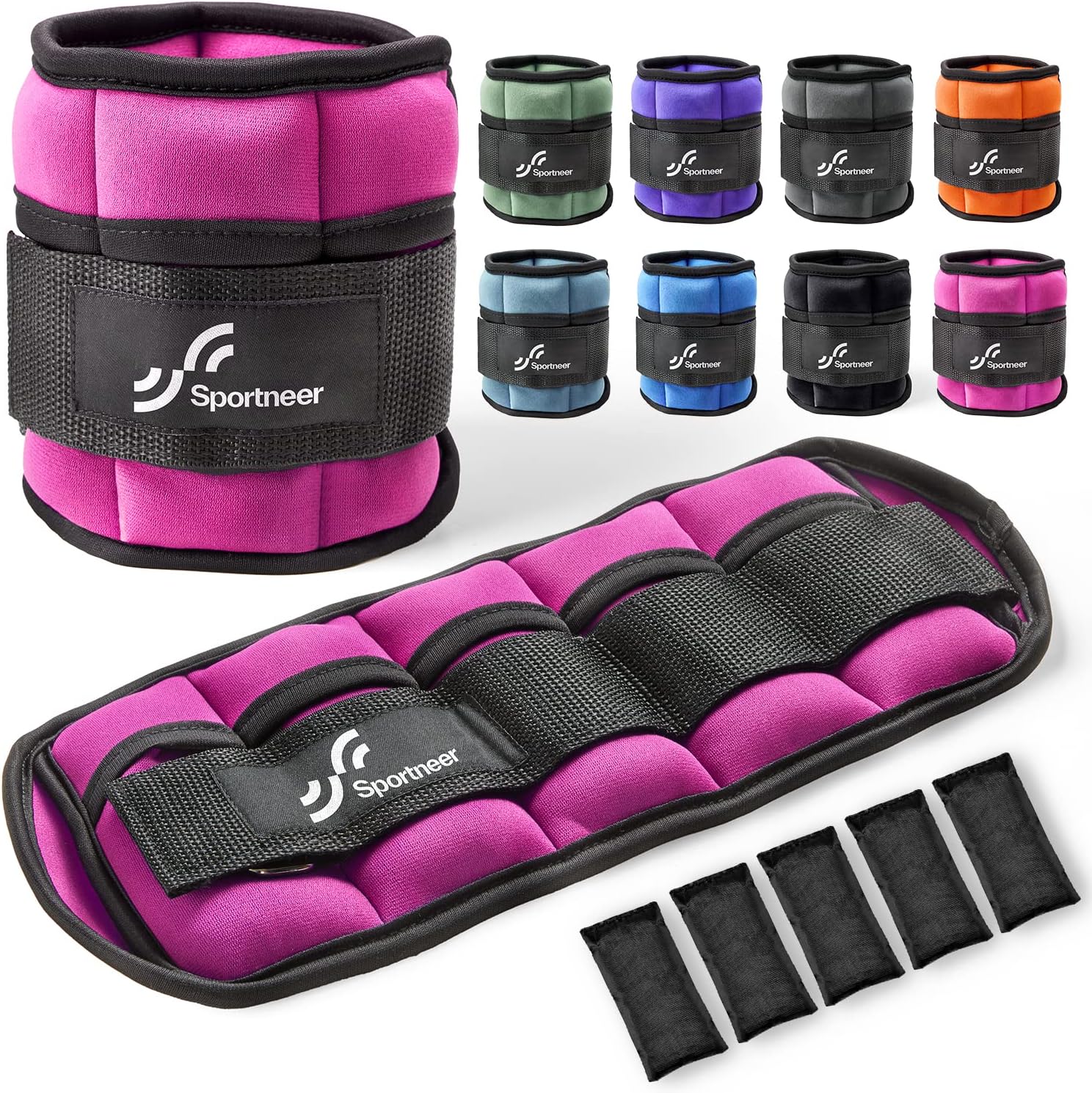 Sportneer Adjustable Ankle Weights & Wrist Weights 4LBS Pair, Leg