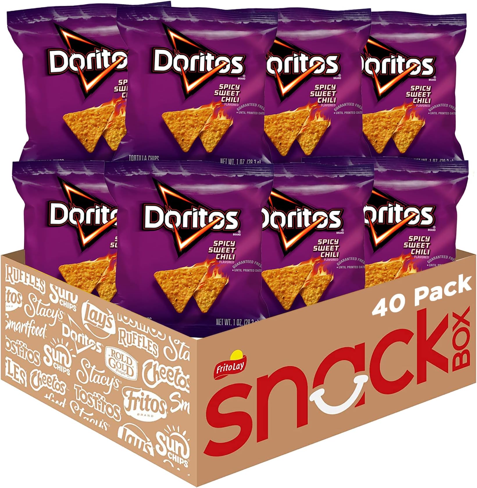 Spicy Sweet Chili Flavored Tortilla Chips, 1 Ounce (pack of 40)
