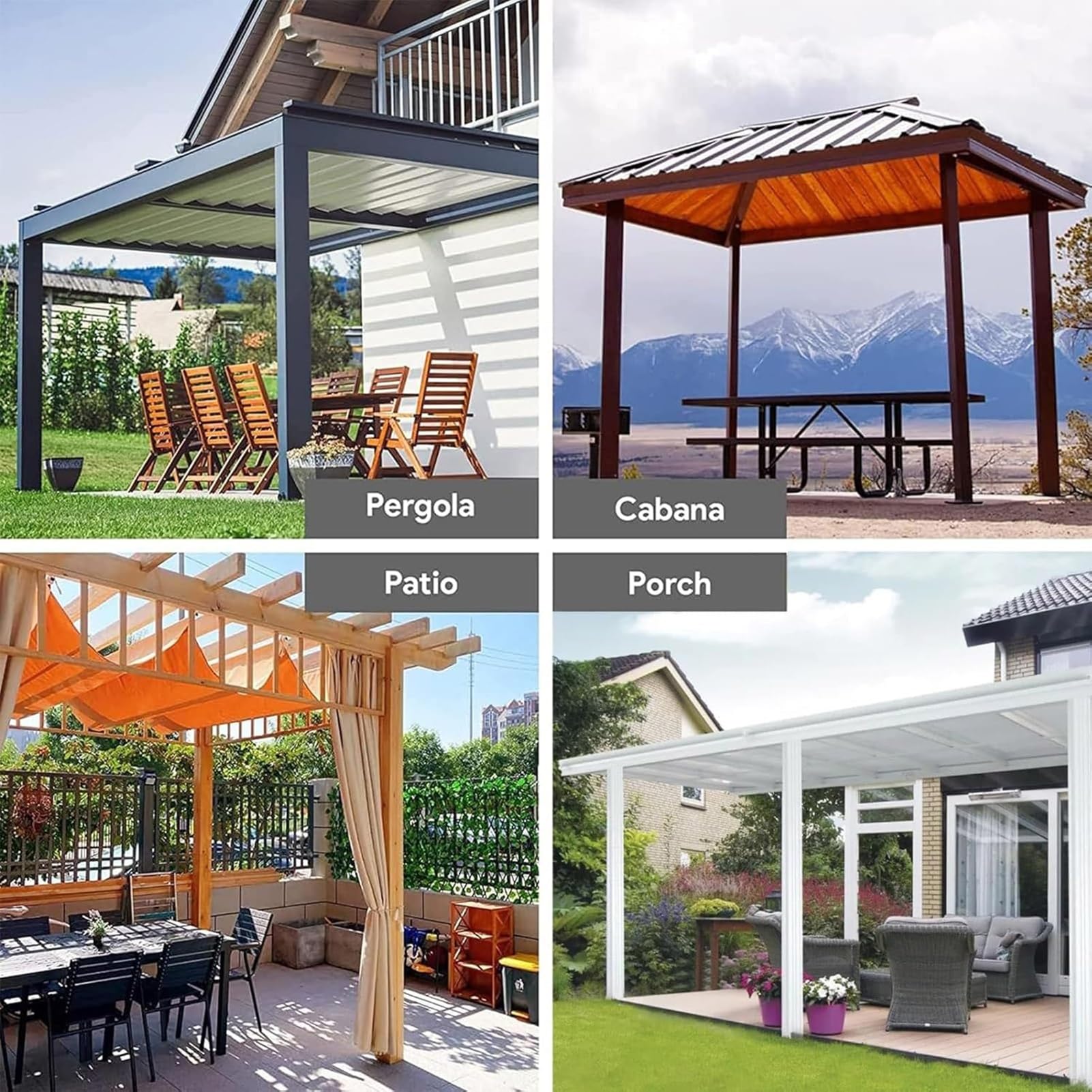 Telone Impermeabile in PVC con Occhielli, Telone Trasparente per Gazebo da Giardino 420g/㎡ Copertura per Piante Resistente per Serre (1x4.5m/3.28x14.76ft)