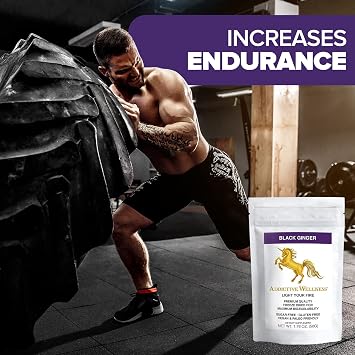 Addictive Wellness Thai Black Ginger for Men, Thai Ginger Supplement to Support Energy Metabolism, Endurance & Performance, Freeze Dried Black Ginger Powder, 50 Grams (1.76 Ounce), Vegan & Paleo