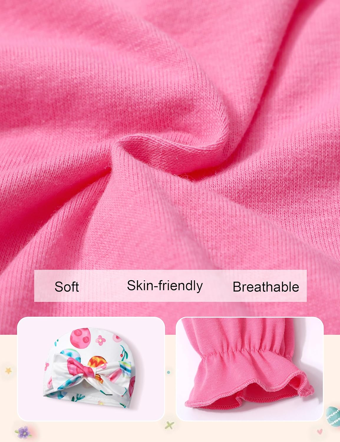 AGAPENG Newborn Girl Clothes Ruffle Letter Print Romper Infant Bell Bottom Jumpsuit Boho Baby Girl Clothes with Headband Hat