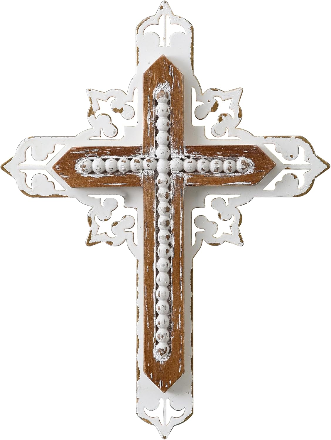 SOFE Rustic Wooden Cross for Wall, 11" Tall, Handmade Distressed Finish
