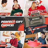 Vista 7 de Tool Roll Up Bag, Gifts for Him Men Dad Husband Boyfriend Valentines Day, Portable Tools Box Storage for Men, Heavy Duty Tool Organizer W/Detachable