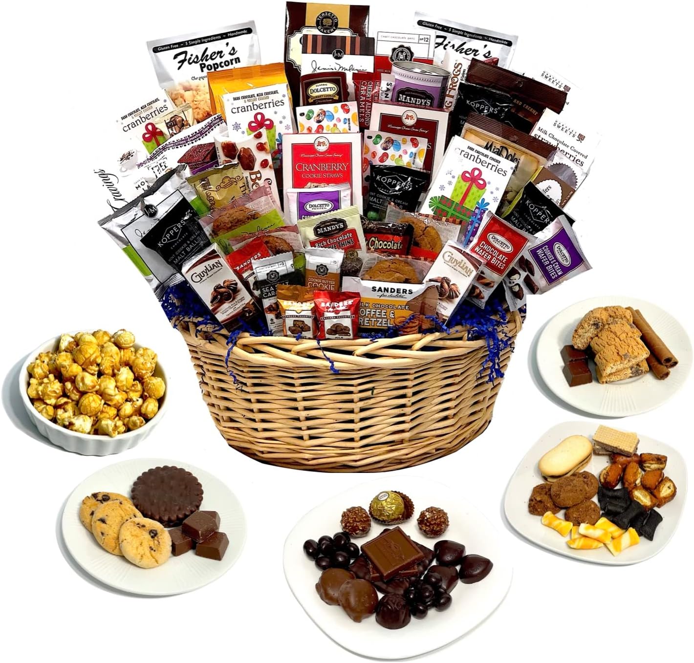 Easter Gourmet Gift Basket with Chocolate, Cookies, Candy, and Snacks. Hand-Crafted with premium foods for Kids, Men, Women, Friends, Family, and Teens (56 Piece)