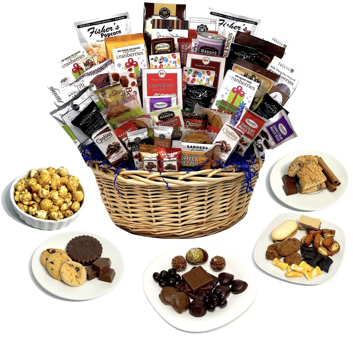 Gourmet Chocolate Gift Basket, Customizable for Business Client Thank You Sympathy Birthday Gifts (47 Piece)