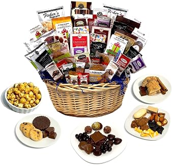 Gourmet Chocolate Gift Basket, Customizable for Business Client Thank You Sympathy Birthday Gifts 47 Piece
