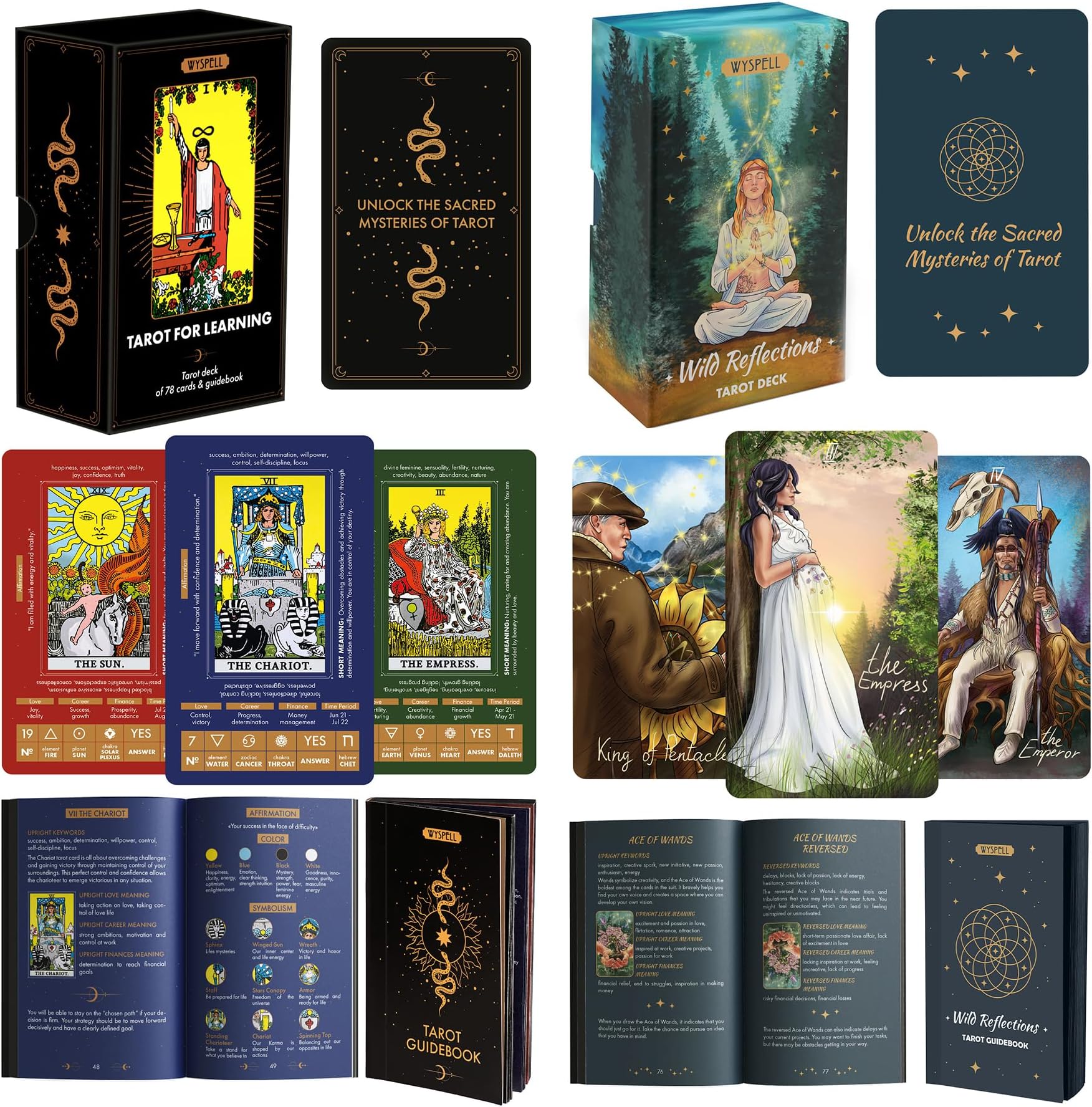 Wyspell Tarot for Learning with Wild Reflections Tarot
