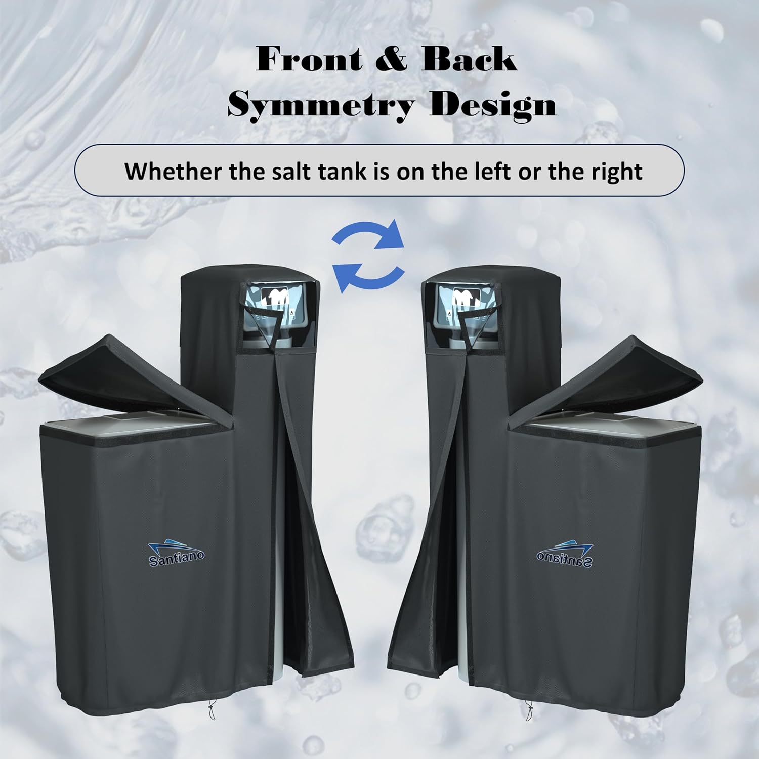 Santiano Water Softener Cover - All-Season Use,900D waterproof Oxford，Shield Your Outdoor Water Softener!Transparent Window Design,Dustproof, Waterproof, Sun Protection,(64x40x16 Inches, Black) .