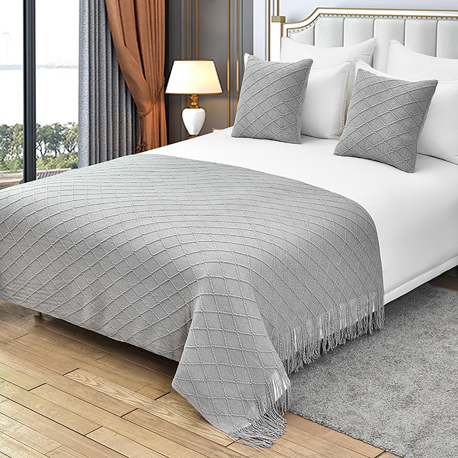 Camino de cama jacquard antimanchas para proteger y decorar tu sofá
