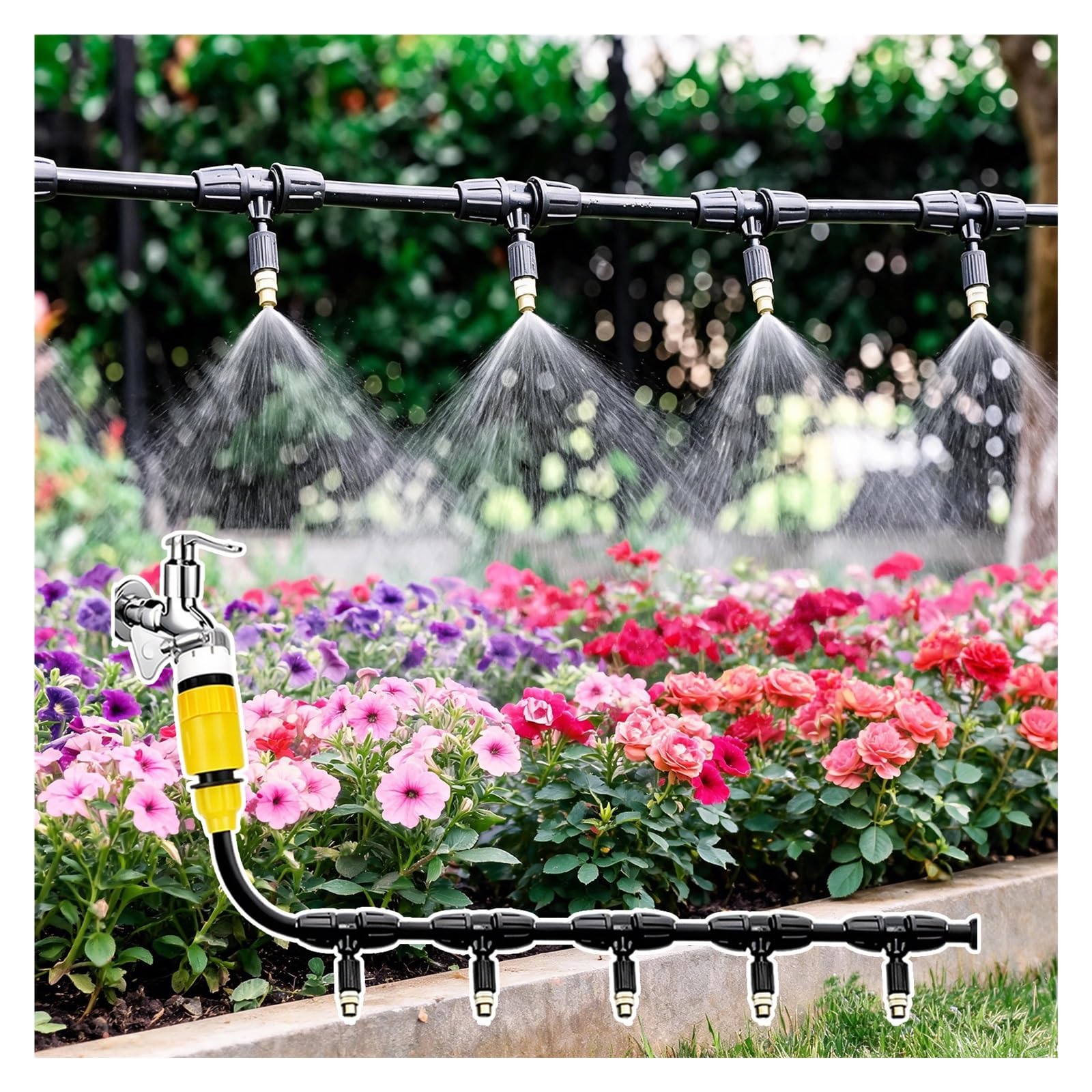 PYYDJQ Weatherproof Drip Irrigation System for Garden